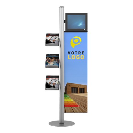 Mât LCD pour 3 brochures
