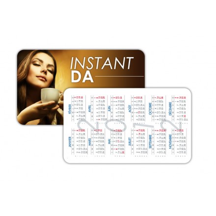 Calendrier de poche 8,6x5,4 cm PVC (x1000)