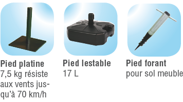 Types de pieds pour le Beachflag